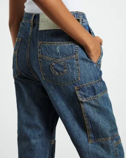 Zipped Cargo Motion Jeans Used Blue