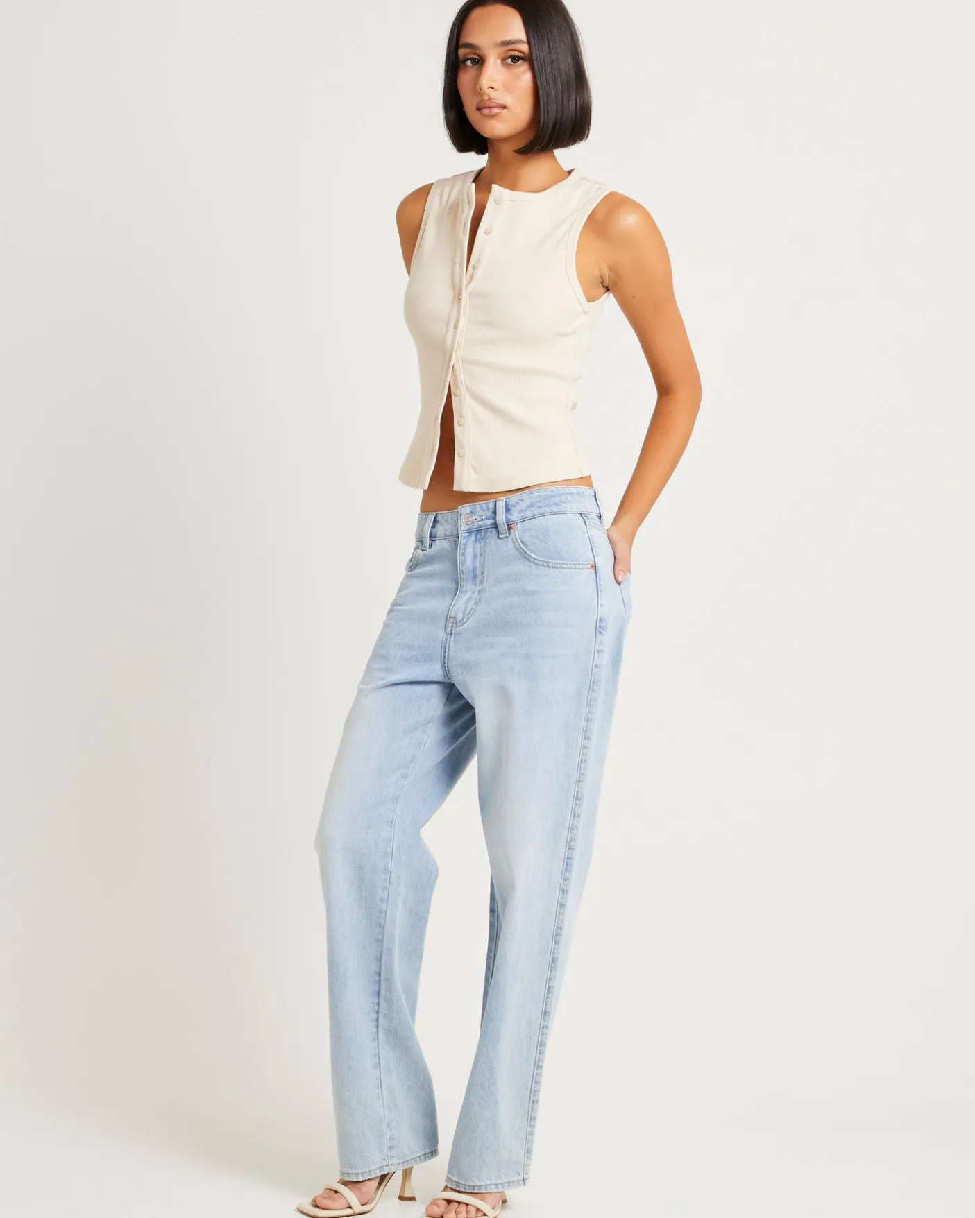 Zoe Button Front Tank Top