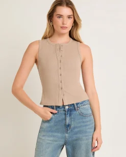 Zoe Button Front Tank Top