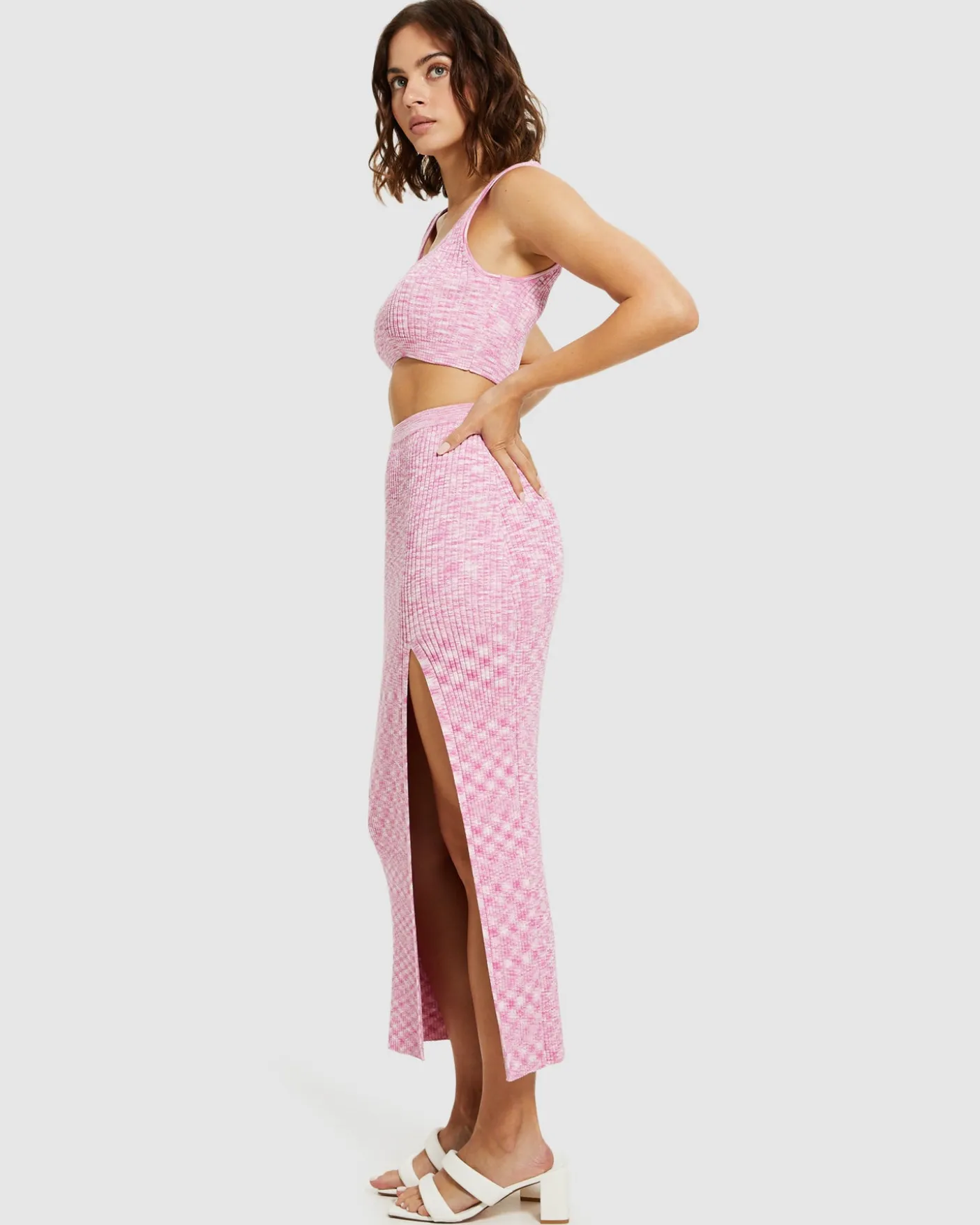 Zoey Space Dye Knit Crop Top